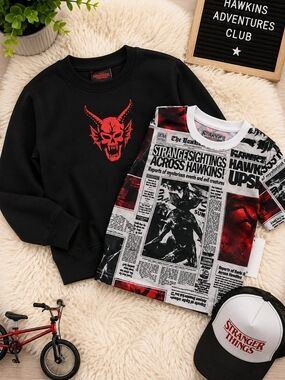 NWT Stranger Things Kids Bundle XS 4-5 Sweatshirt Shirt Netflix Hawkins